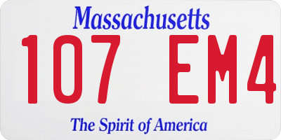 MA license plate 107EM4