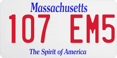 MA license plate 107EM5