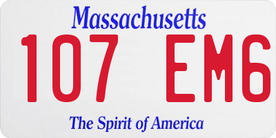 MA license plate 107EM6