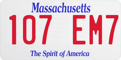 MA license plate 107EM7