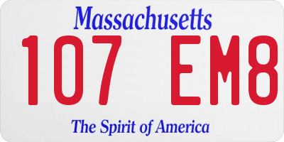 MA license plate 107EM8