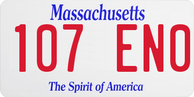 MA license plate 107EN0