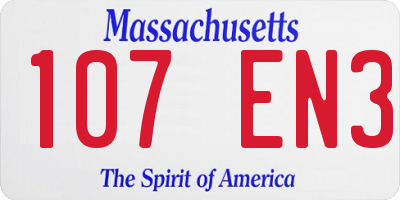 MA license plate 107EN3