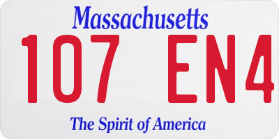 MA license plate 107EN4