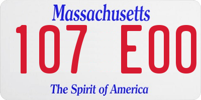 MA license plate 107EO0
