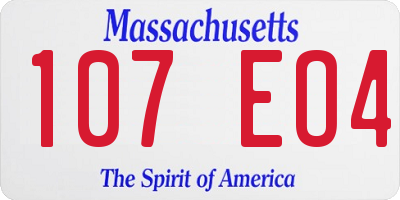 MA license plate 107EO4