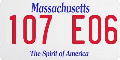 MA license plate 107EO6