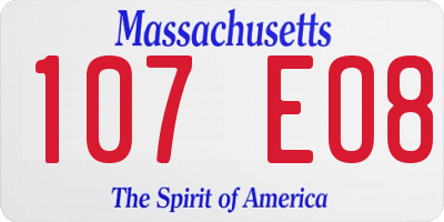 MA license plate 107EO8