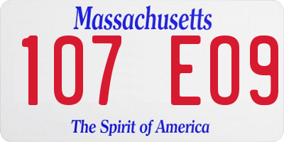 MA license plate 107EO9