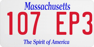MA license plate 107EP3