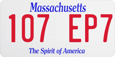 MA license plate 107EP7