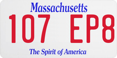 MA license plate 107EP8