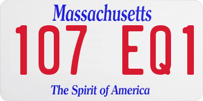 MA license plate 107EQ1