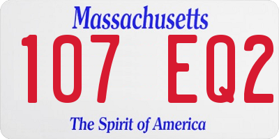 MA license plate 107EQ2