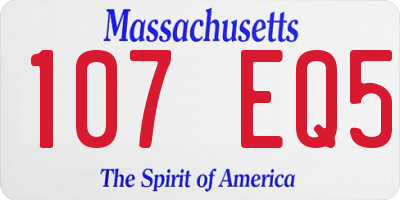 MA license plate 107EQ5