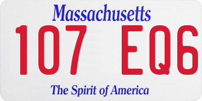 MA license plate 107EQ6