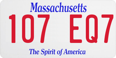 MA license plate 107EQ7