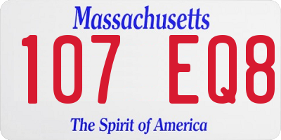 MA license plate 107EQ8