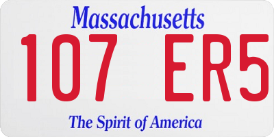 MA license plate 107ER5