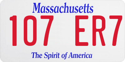 MA license plate 107ER7