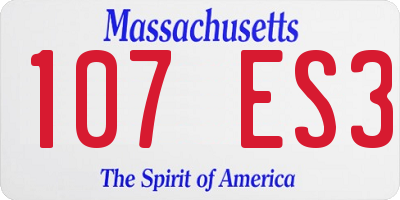 MA license plate 107ES3