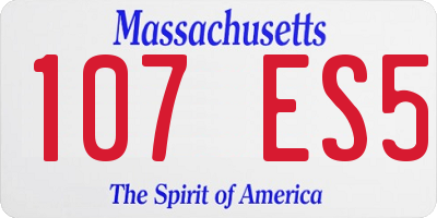 MA license plate 107ES5
