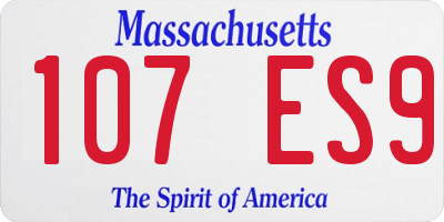 MA license plate 107ES9