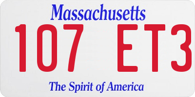 MA license plate 107ET3