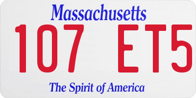MA license plate 107ET5