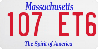 MA license plate 107ET6