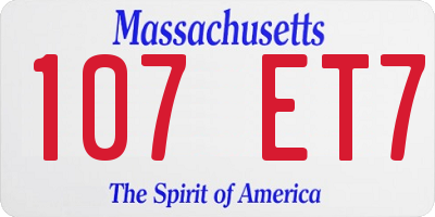 MA license plate 107ET7