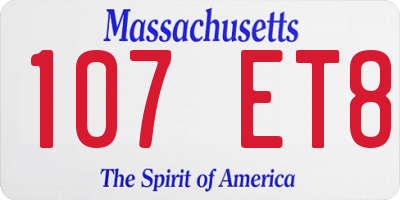 MA license plate 107ET8