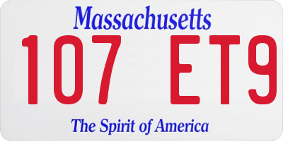 MA license plate 107ET9