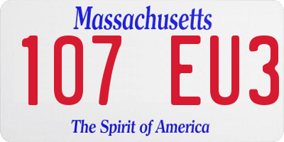 MA license plate 107EU3