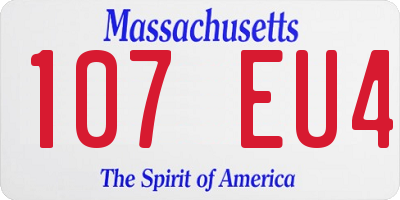 MA license plate 107EU4