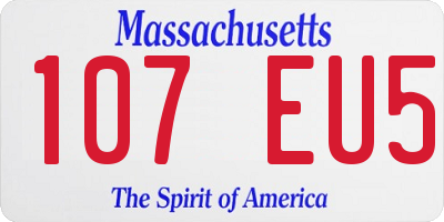 MA license plate 107EU5