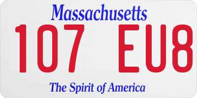 MA license plate 107EU8