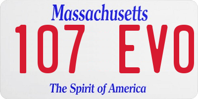 MA license plate 107EV0