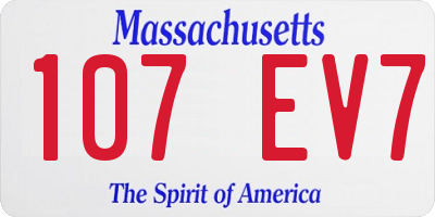 MA license plate 107EV7
