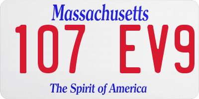 MA license plate 107EV9