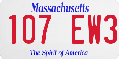 MA license plate 107EW3