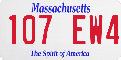 MA license plate 107EW4