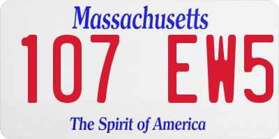 MA license plate 107EW5