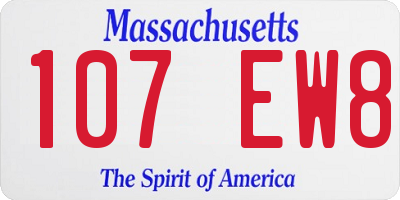 MA license plate 107EW8