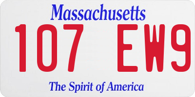 MA license plate 107EW9