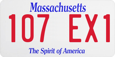 MA license plate 107EX1