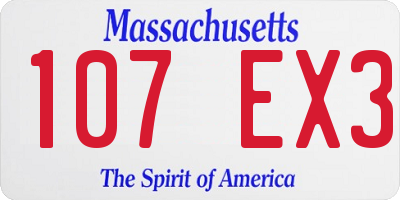 MA license plate 107EX3