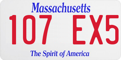 MA license plate 107EX5