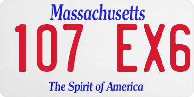 MA license plate 107EX6