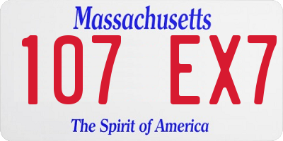 MA license plate 107EX7